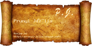 Prunyi Júlia névjegykártya